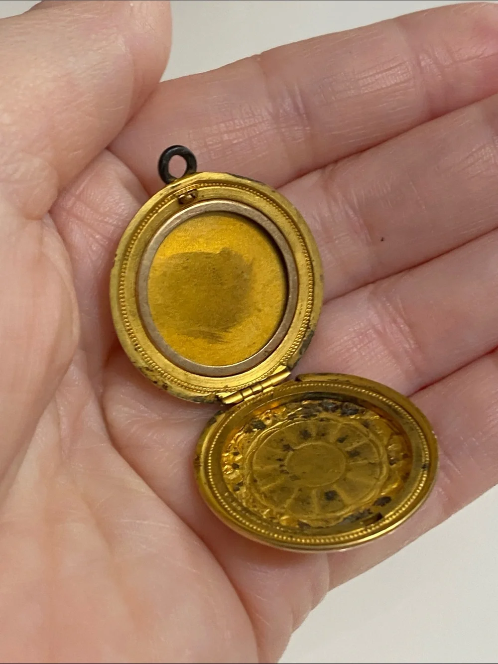 Monogrammed G Silver Money Clip and Gold Locket Set